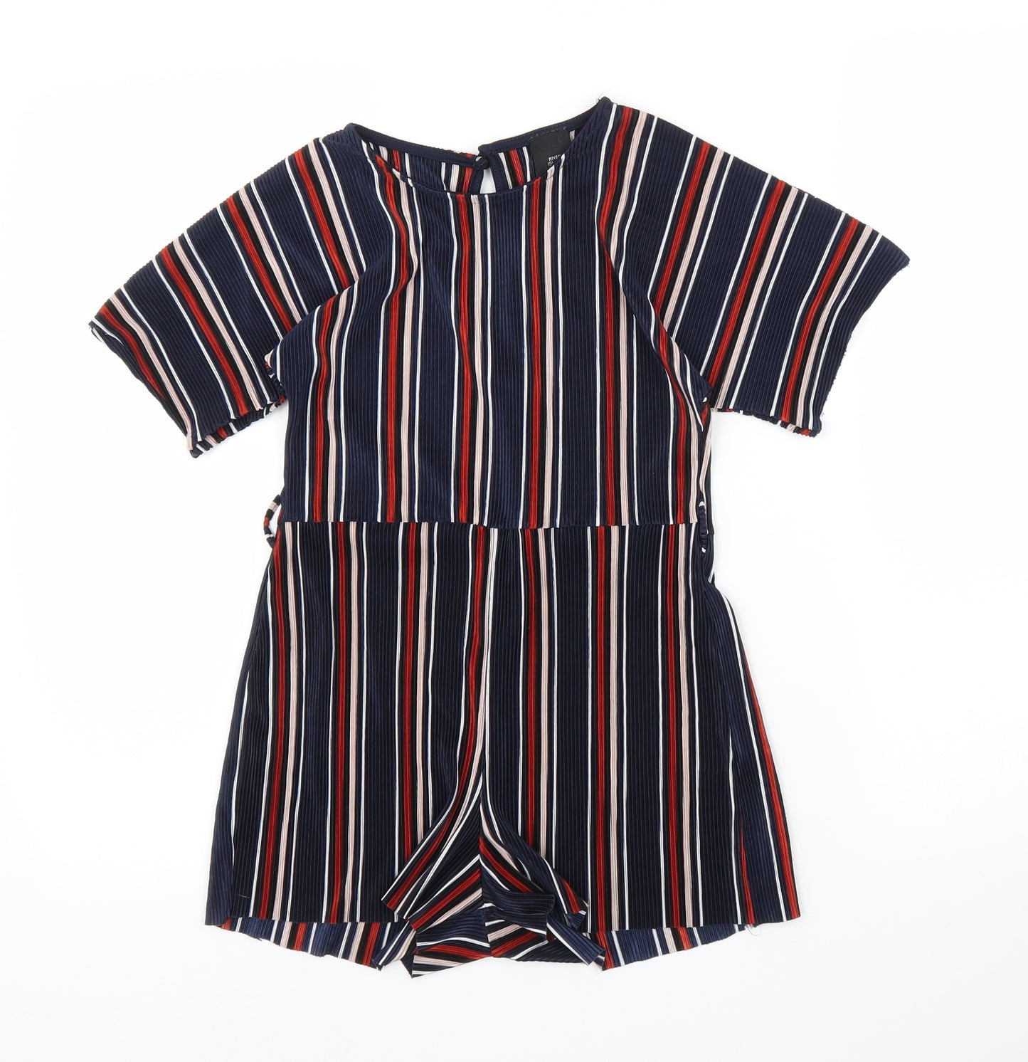 River Island Girls Blue Striped  Romper One-Piece Size 7-8 Years