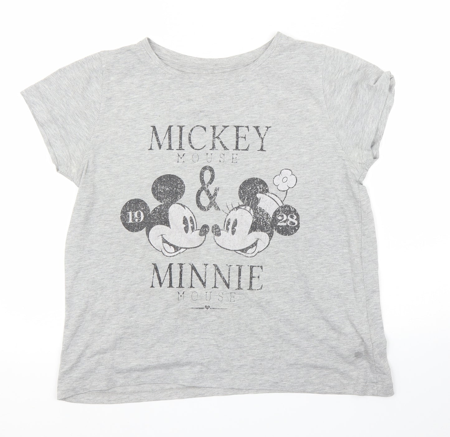 Primark Womens Grey   Basic T-Shirt Size 16  - Disney, Mickey Mouse