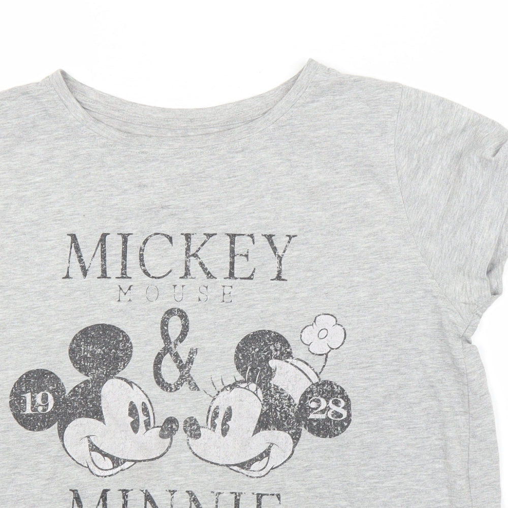 Primark Womens Grey   Basic T-Shirt Size 16  - Disney, Mickey Mouse