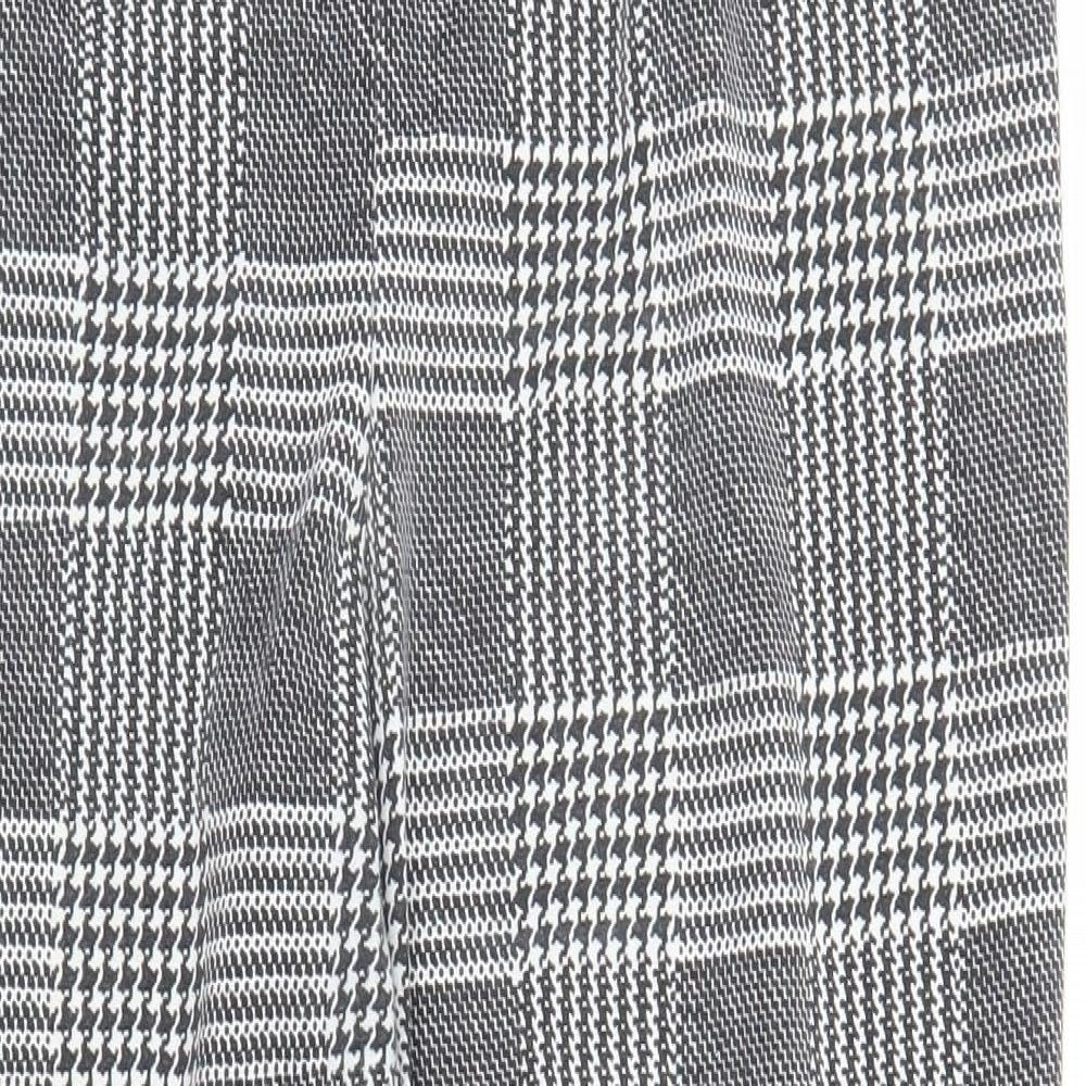 I SAW IT FIRST Womens Grey Houndstooth  Capri Trousers Size 14 L24 in