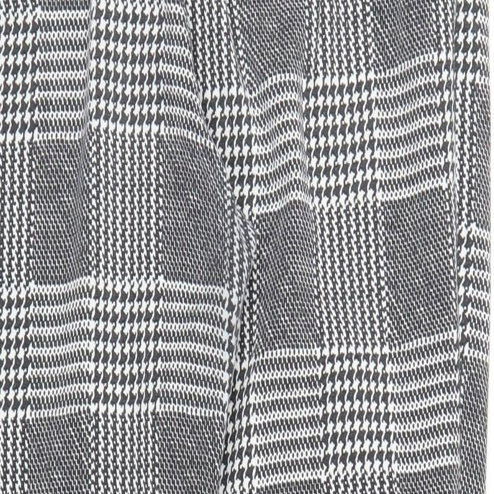 I SAW IT FIRST Womens Grey Houndstooth  Capri Trousers Size 14 L24 in
