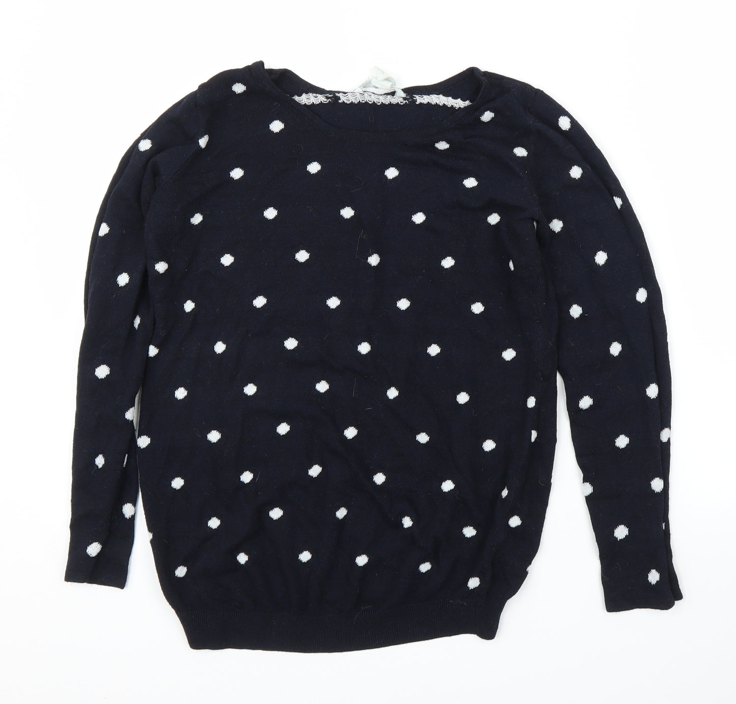 H&M Womens Blue Polka Dot  Pullover Jumper Size M