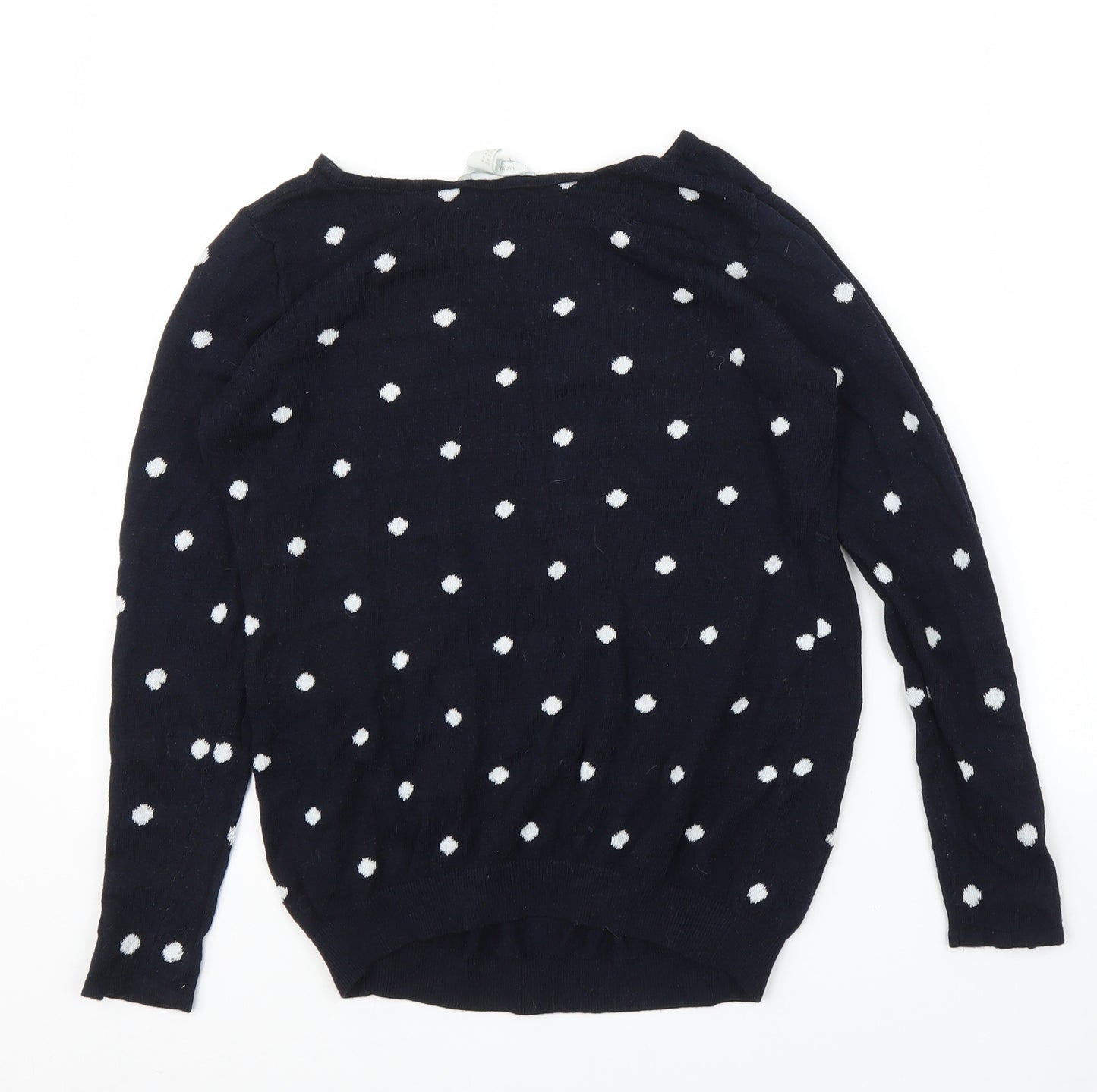 H&M Womens Blue Polka Dot  Pullover Jumper Size M