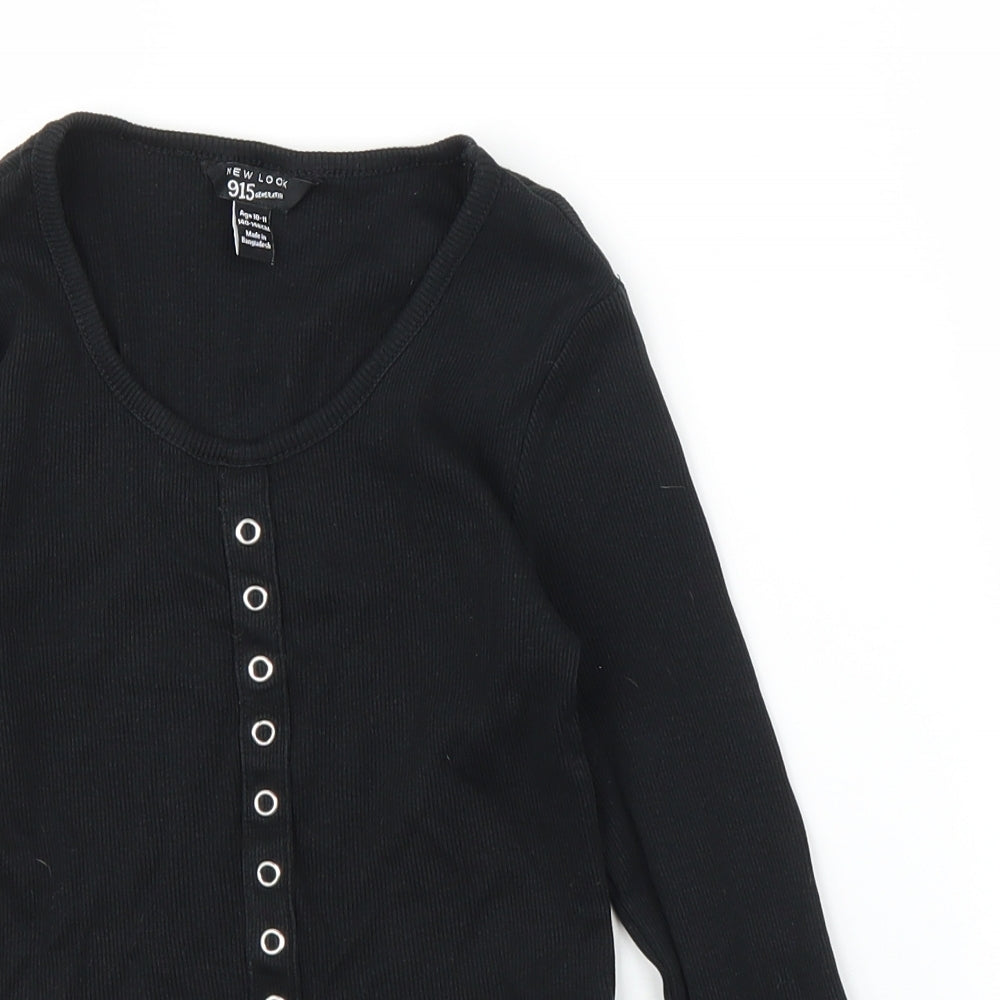 New Look Girls Black   Basic T-Shirt Size 10 Years