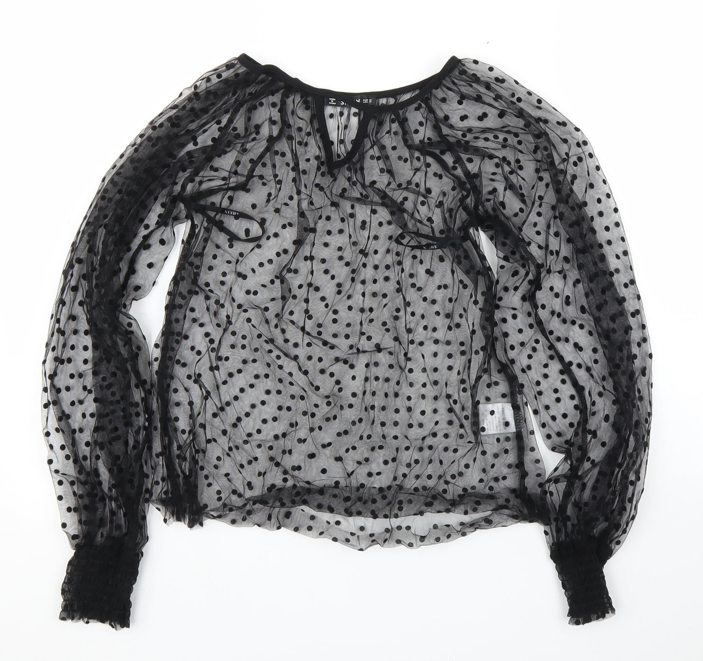 SheIn Womens Clear Polka Dot  Basic Blouse Size XS