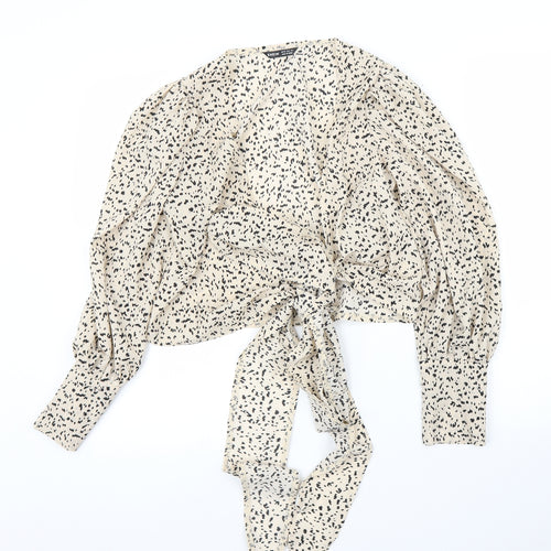 SheIn Womens Beige Animal Print  Basic Blouse Size XS