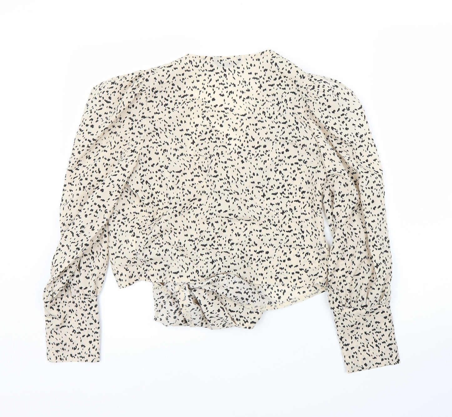 SheIn Womens Beige Animal Print  Basic Blouse Size XS