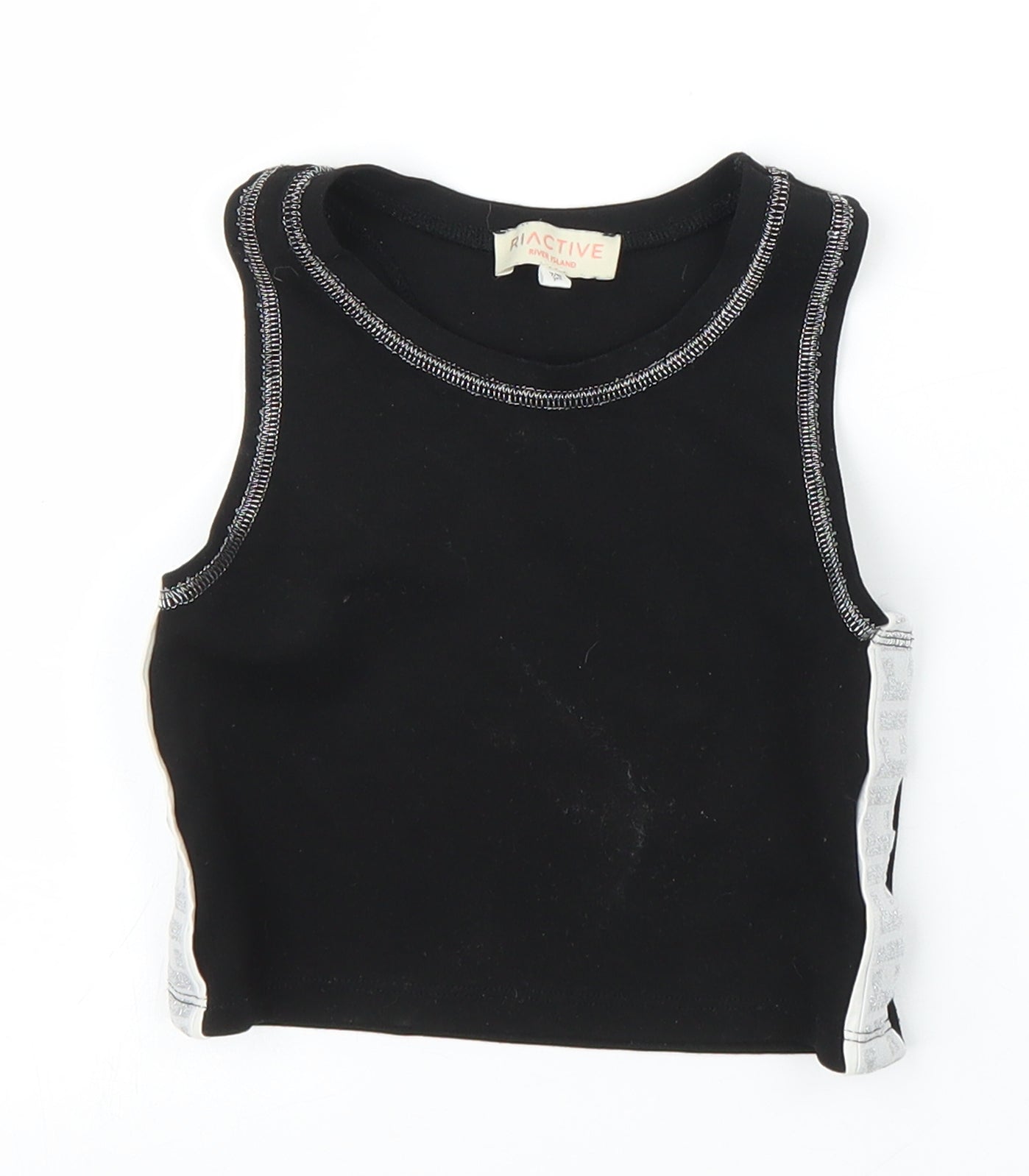River Island Girls Black   Cropped Tank Size 7-8 Years