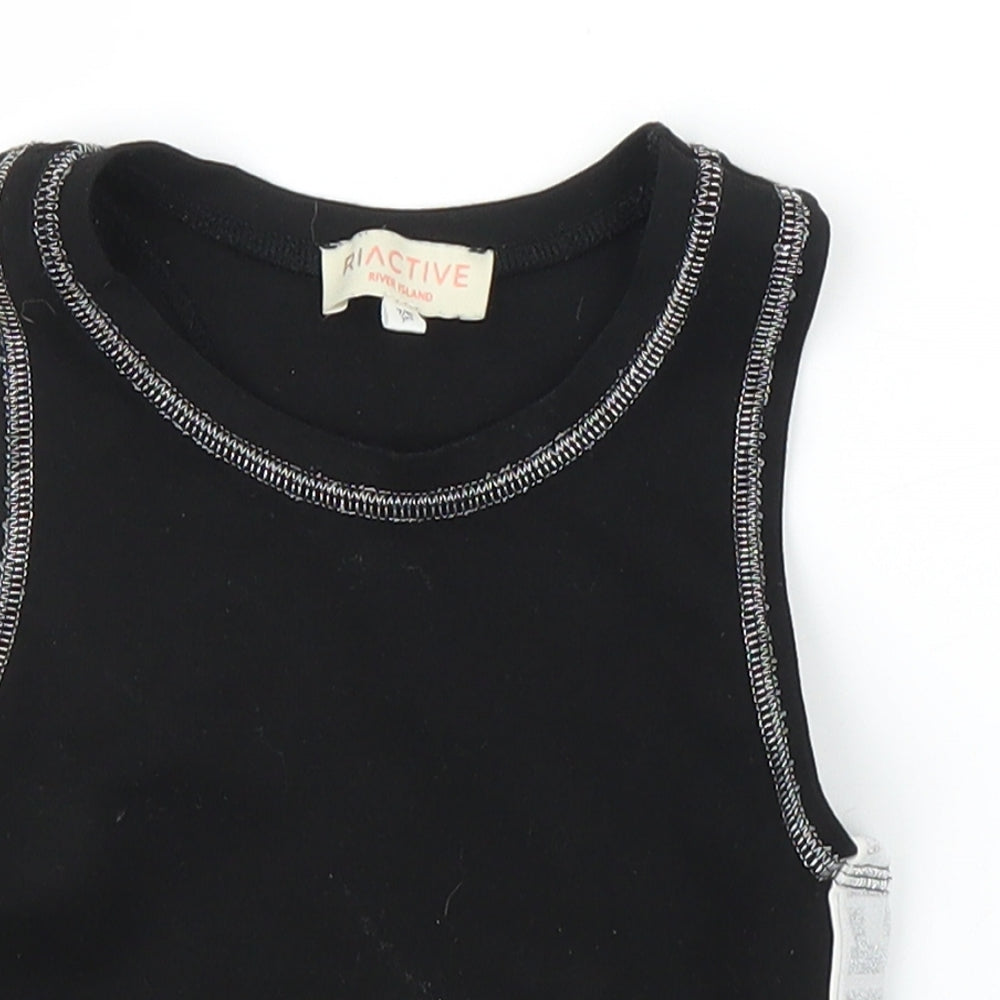 River Island Girls Black   Cropped Tank Size 7-8 Years