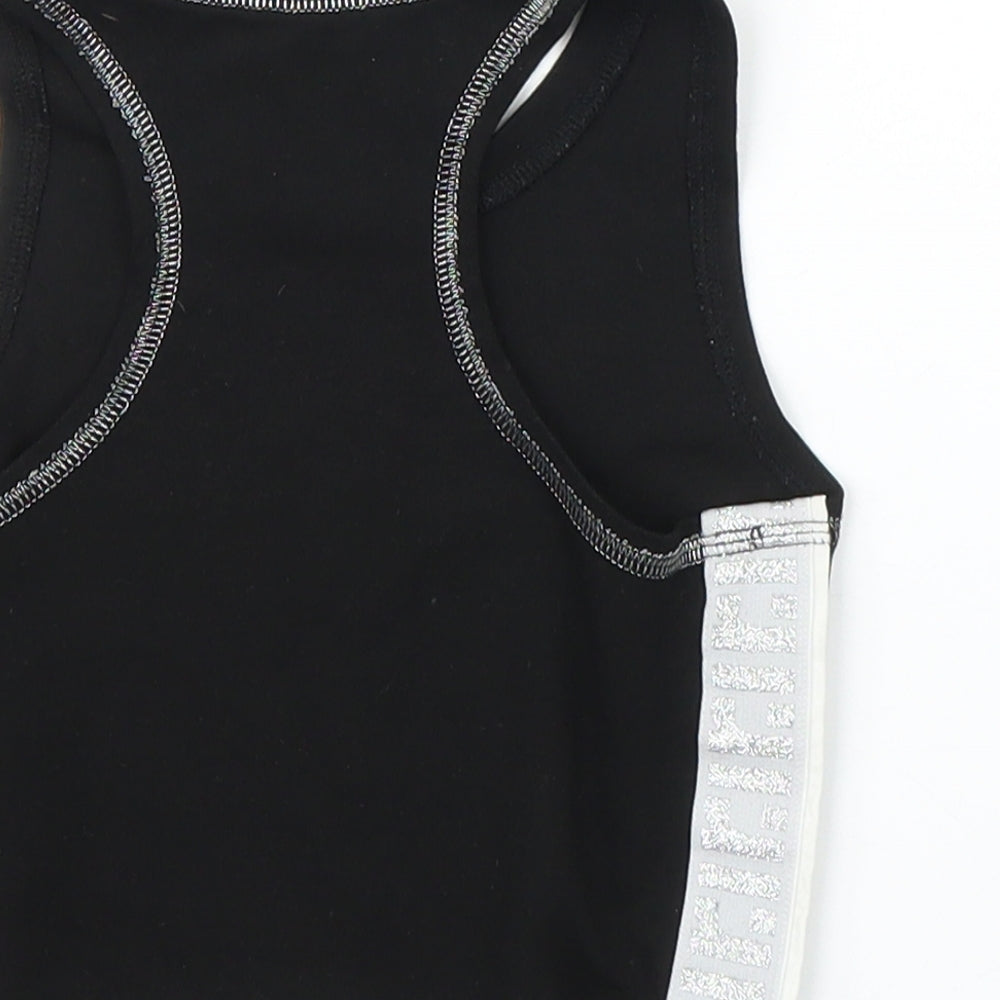 River Island Girls Black   Cropped Tank Size 7-8 Years
