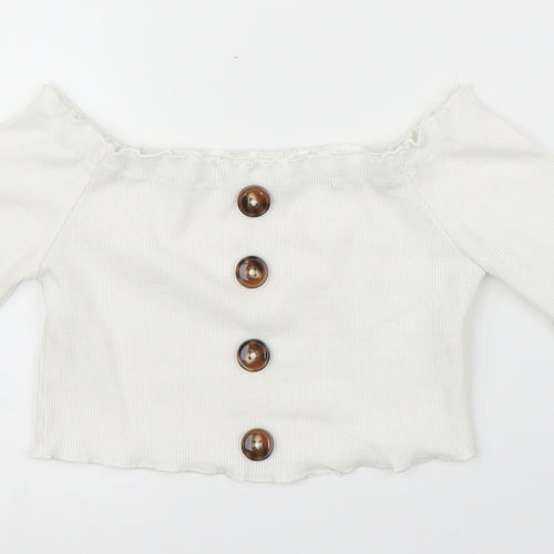 SheIn Girls White   Cropped Blouse Size 7 Years