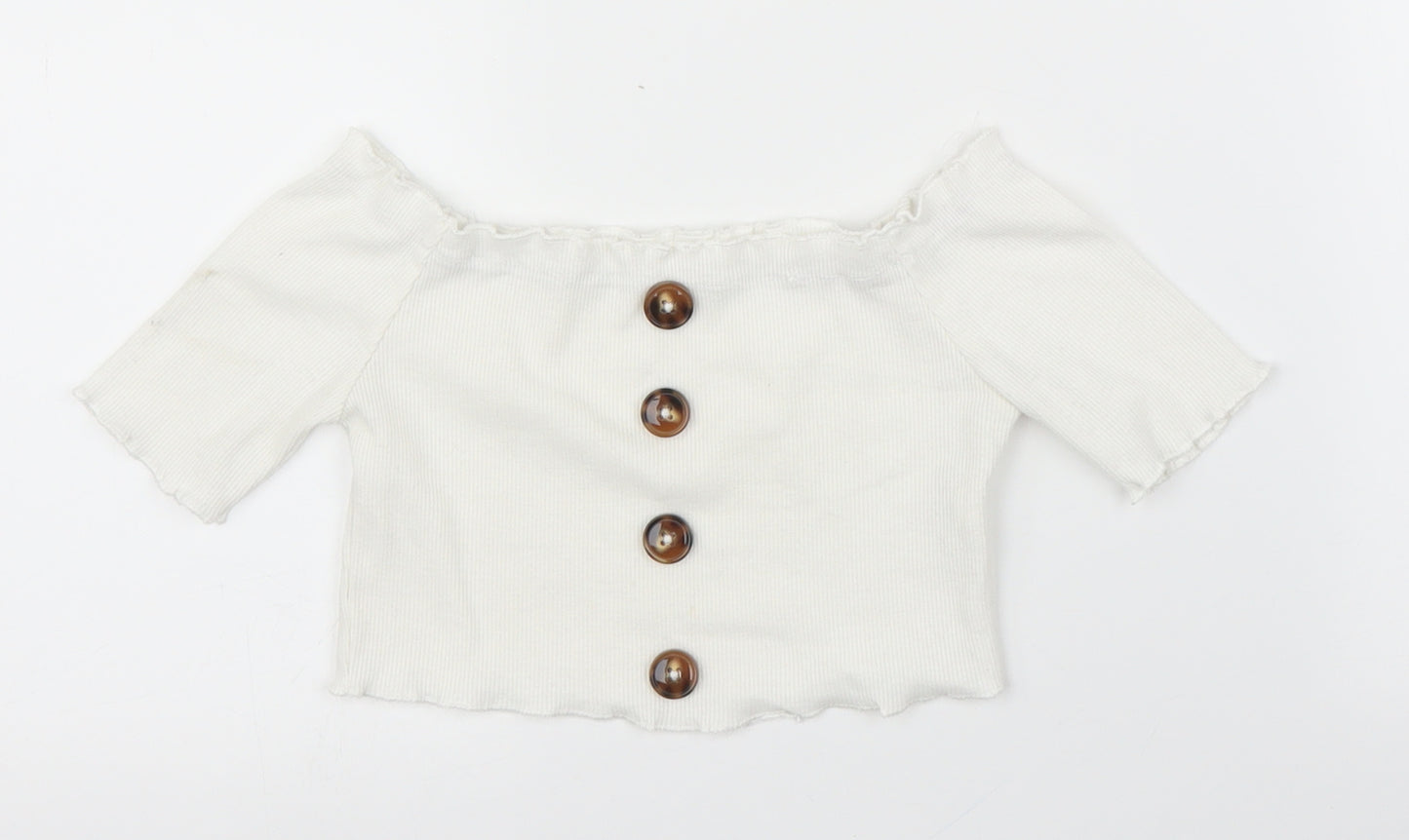 SheIn Girls White   Cropped Blouse Size 7 Years