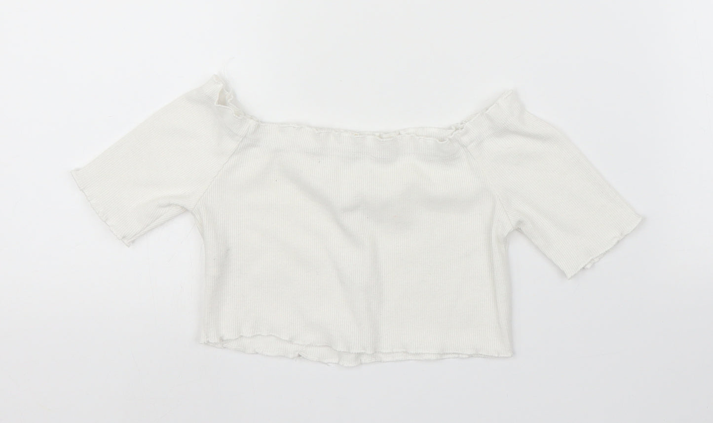 SheIn Girls White   Cropped Blouse Size 7 Years