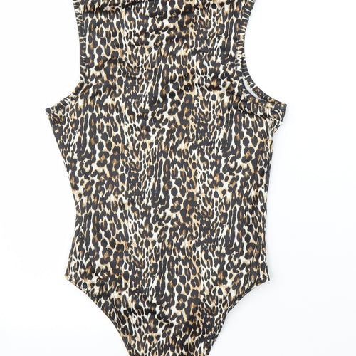 Primark Womens Beige Animal Print  Leotard One-Piece Size XS  - Leopard print