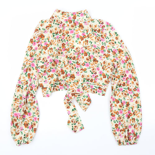 SheIn Womens Beige Floral  Basic Blouse Size XS