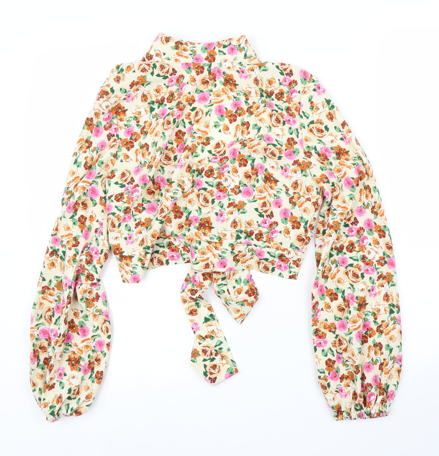 SheIn Womens Beige Floral  Basic Blouse Size XS