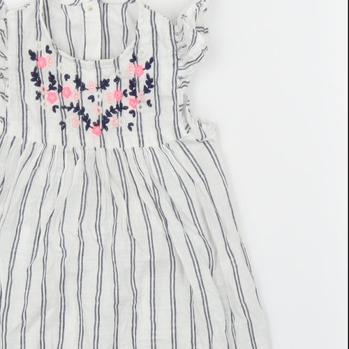 H&M Girls White Striped  A-Line  Size 4 Years