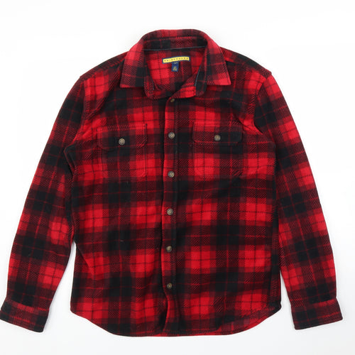 Prince and Fox Mens Red Plaid   Button-Up Size S