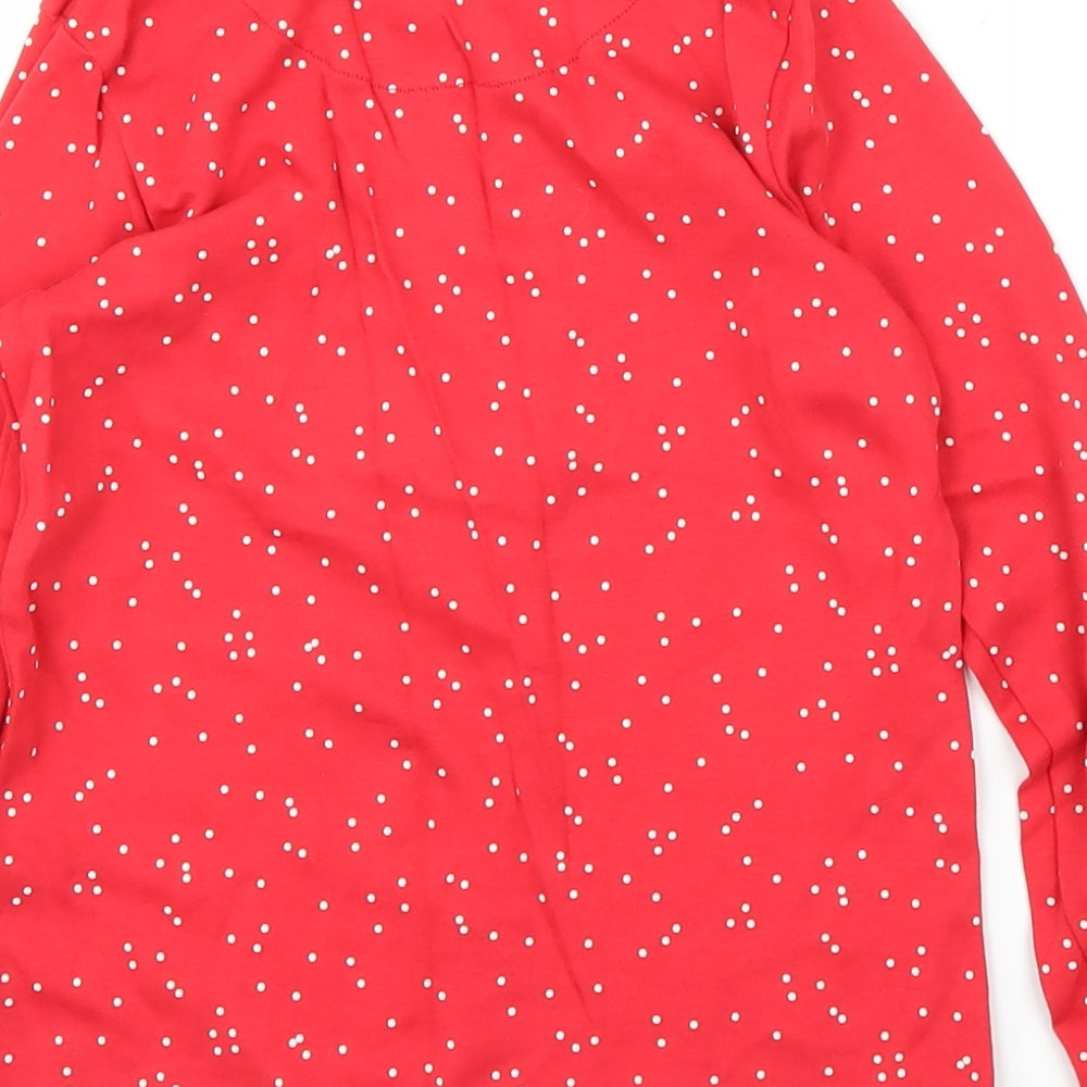 George Girls Red   Basic T-Shirt Size 9-10 Years  - Christmas