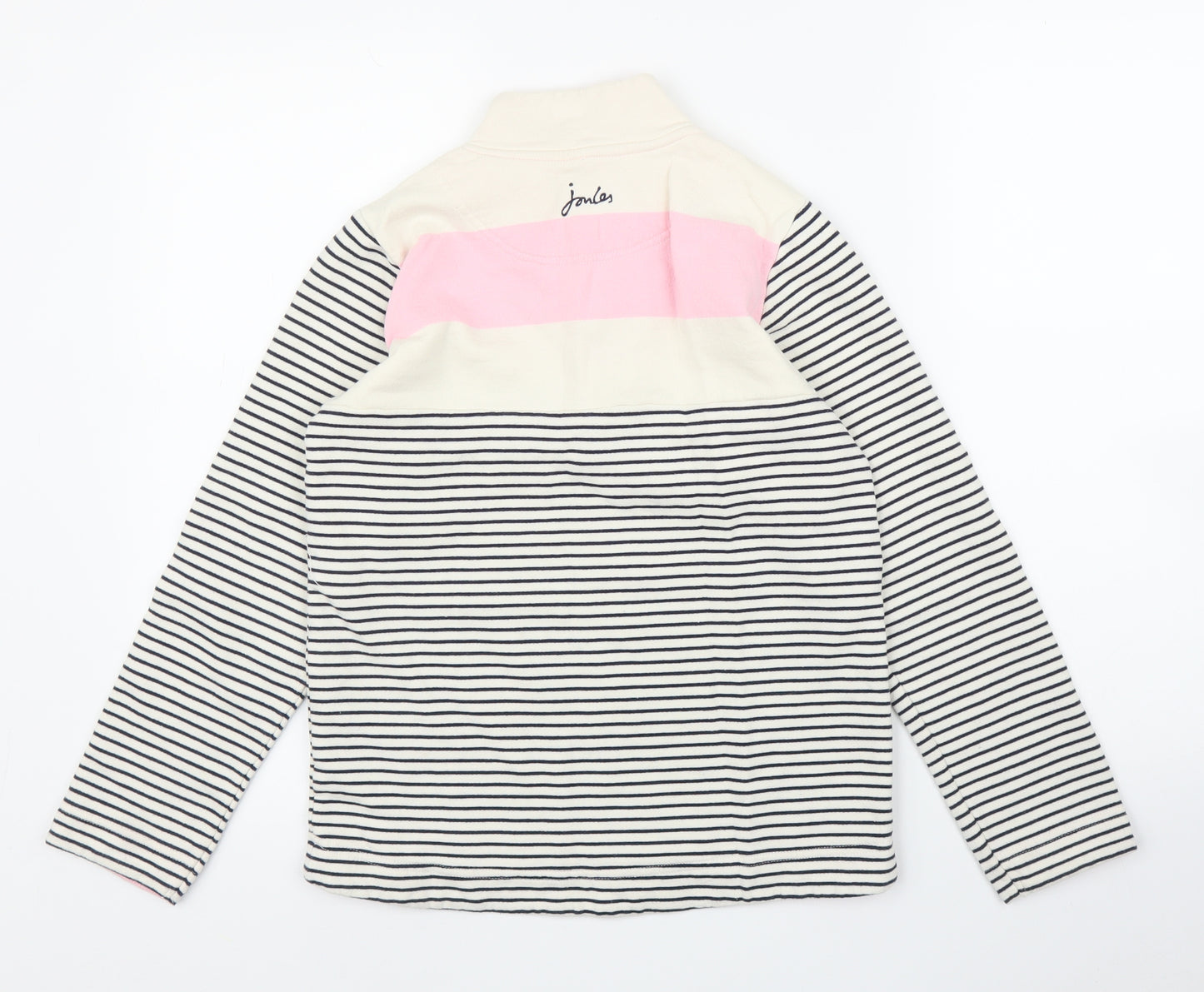 Joules Girls White Striped  Pullover Jumper Size 11-12 Years