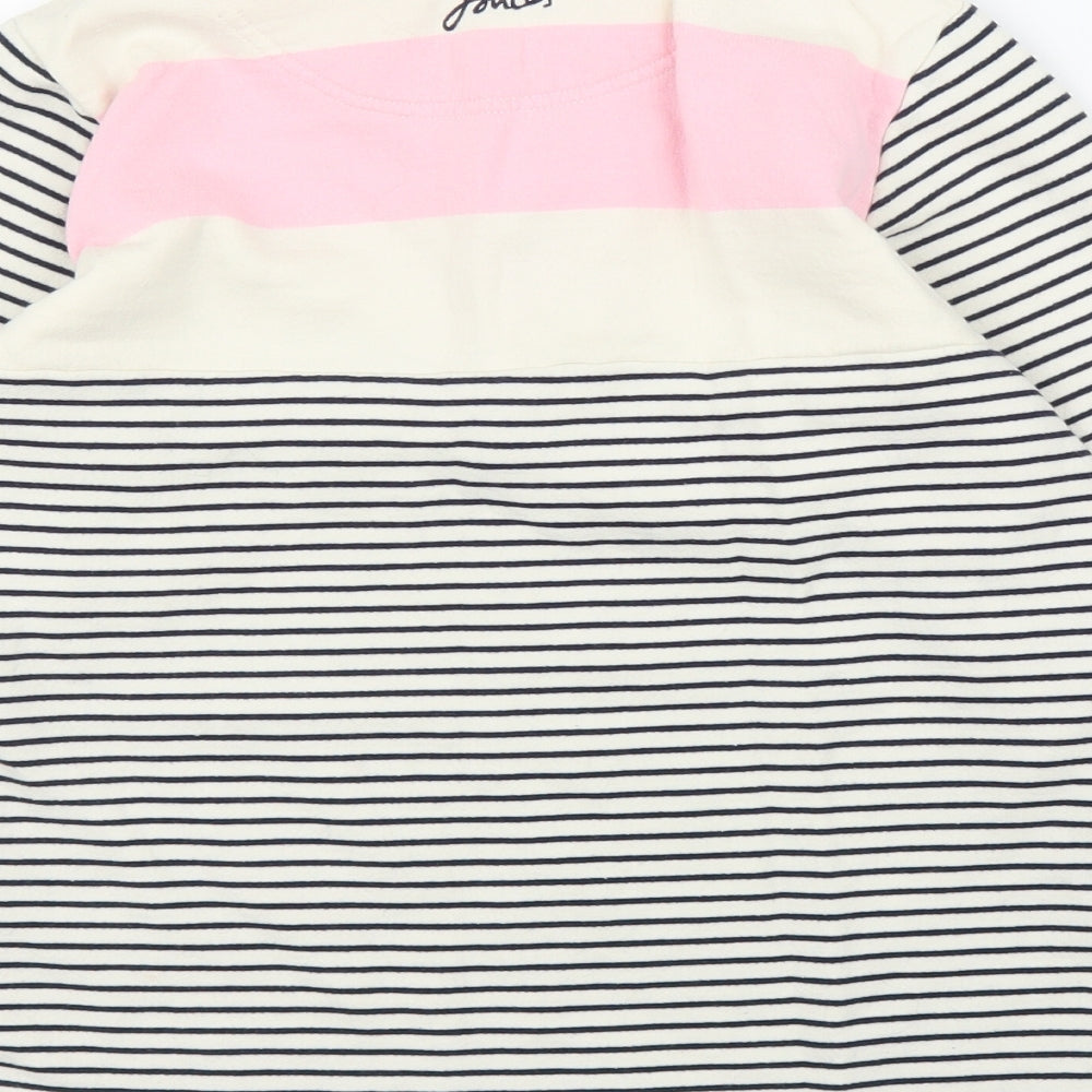 Joules Girls White Striped  Pullover Jumper Size 11-12 Years