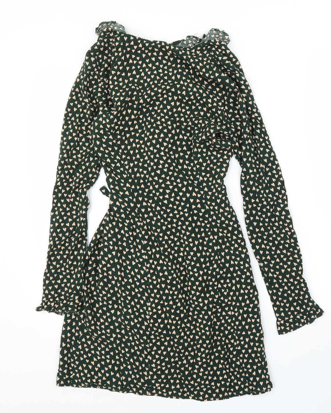 Primark Womens Green   Shirt Dress  Size 8  - Love Heart