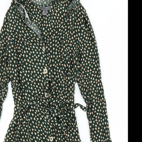 Primark Womens Green   Shirt Dress  Size 8  - Love Heart