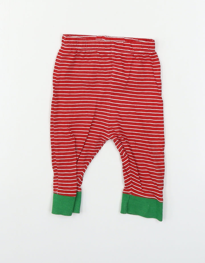 Peacocks Boys Red Striped Sweatpants Trousers Size 3-6 Months