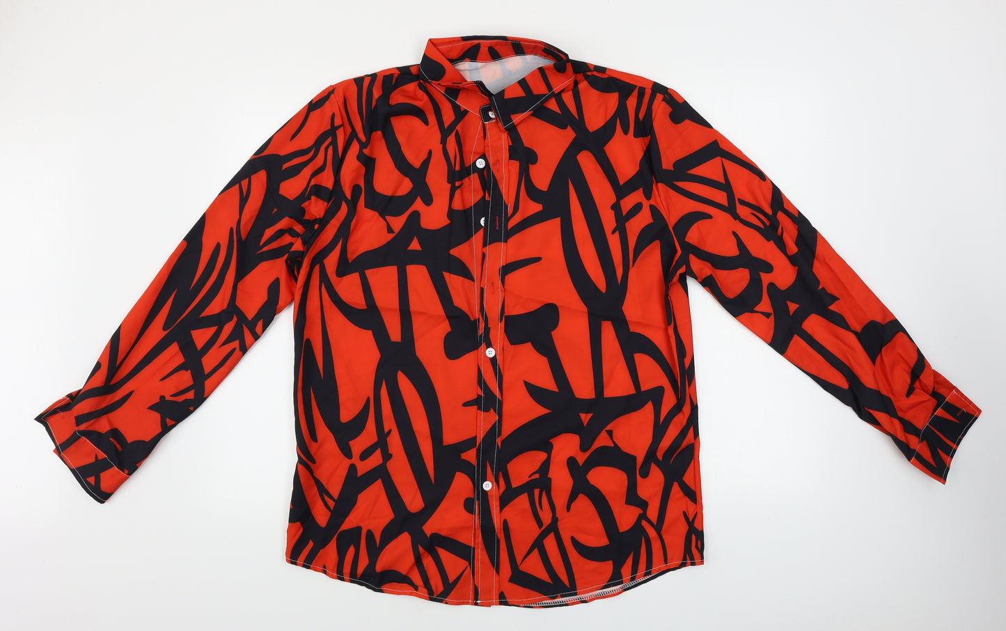 Preworn  Mens Red Geometric   Button-Up Size XL