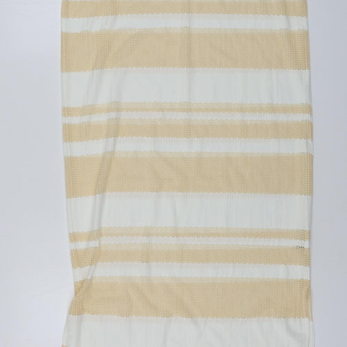 ellie white Womens Beige Striped  A-Line  Size M