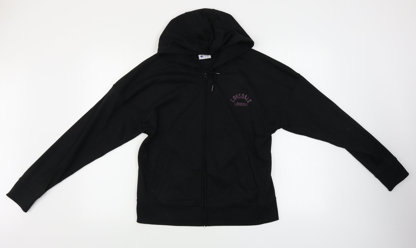Lonsdale  Womens Black   Full Zip Hoodie Size 14