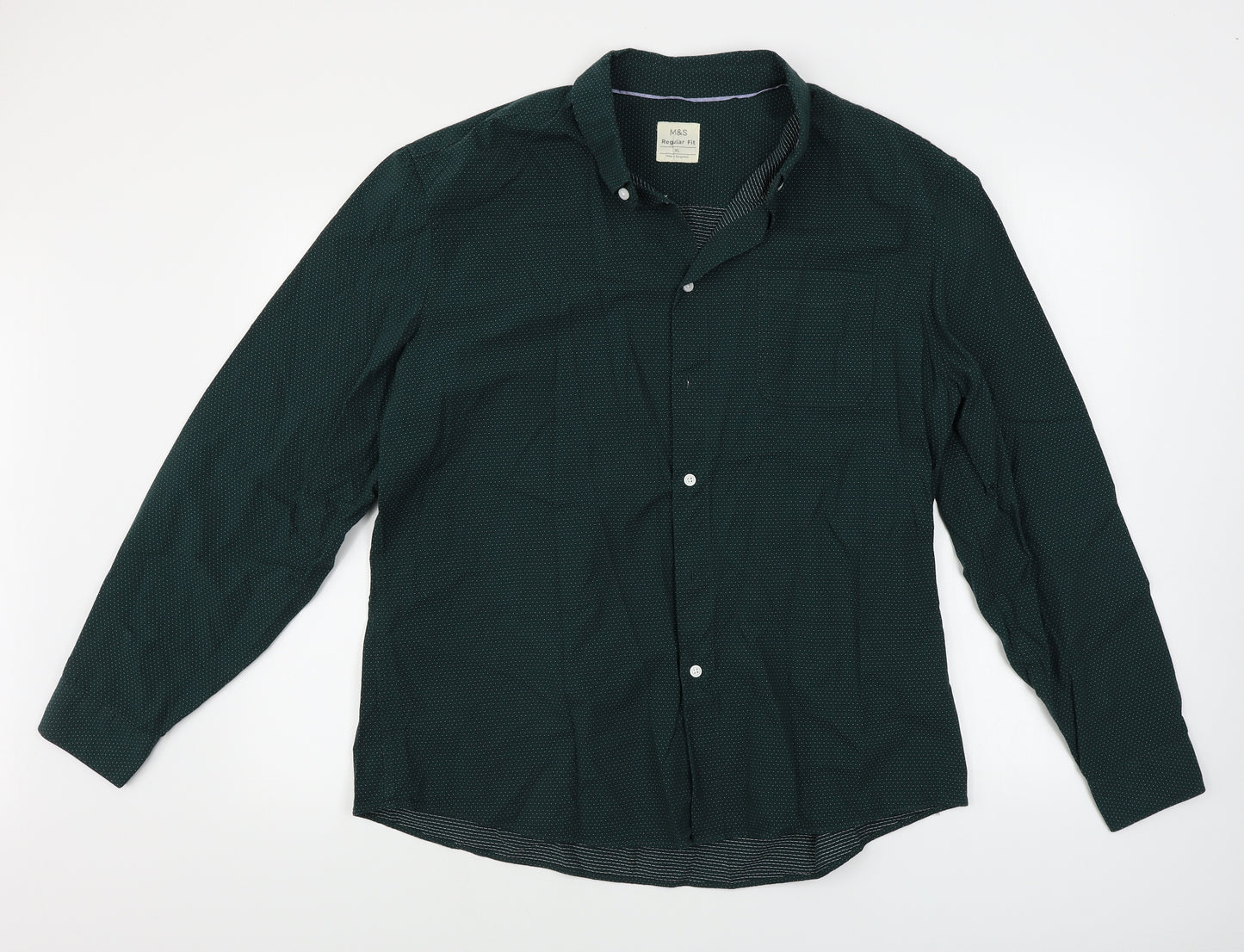 Marks and Spencer  Mens Green    Button-Up Size XL