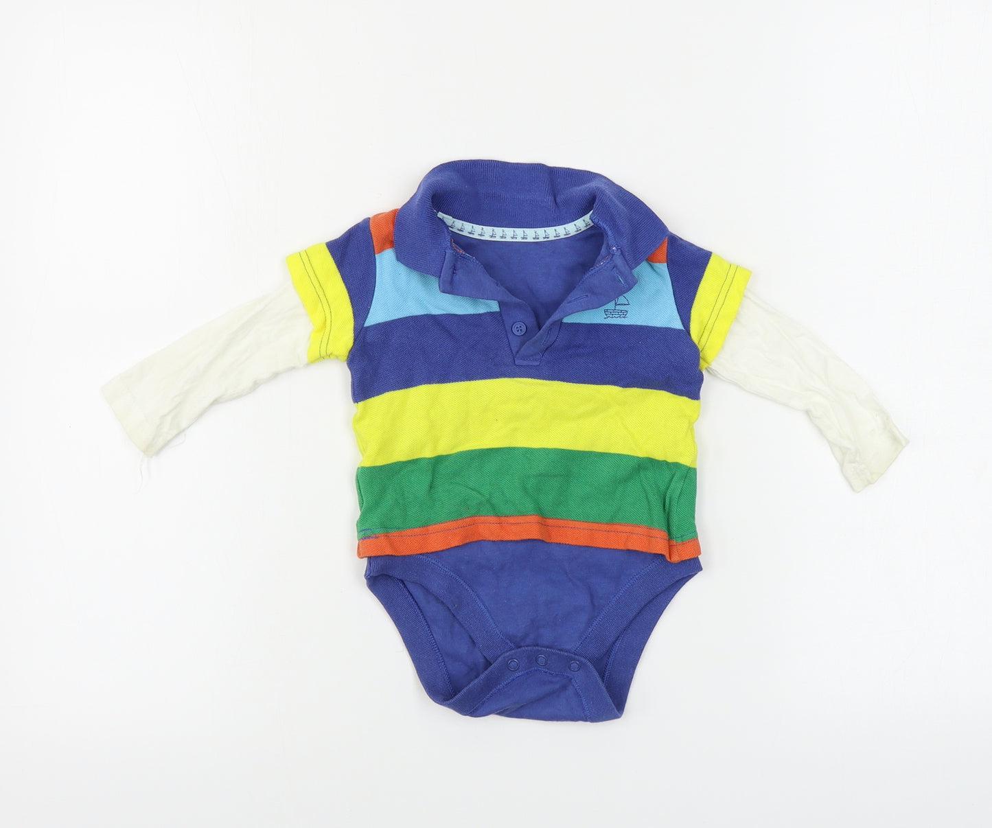 Marks and Spencer  Boys Blue Striped  Basic Polo Size 12-18 Months