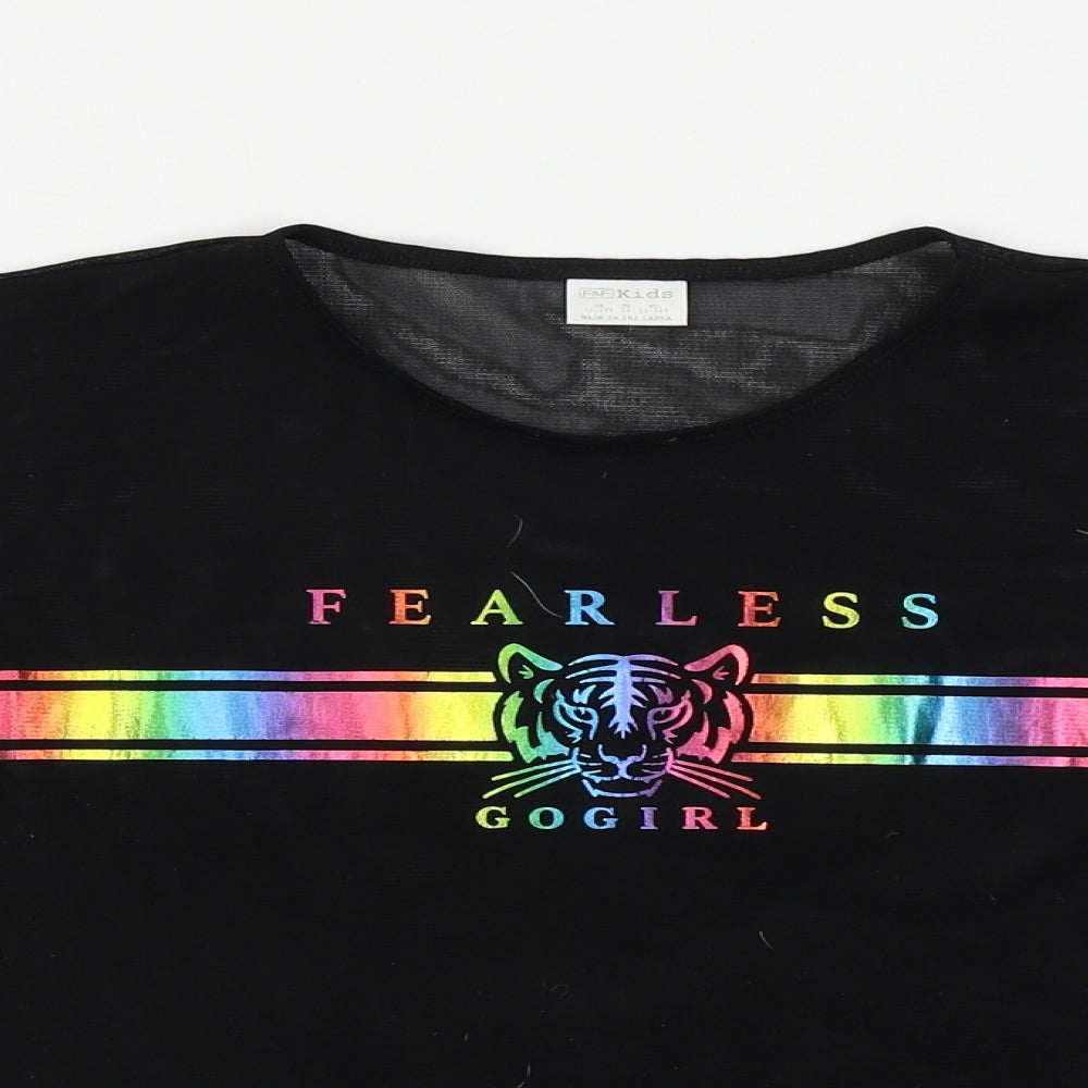 F&F  Girls Black   Basic T-Shirt Size 11-12 Years