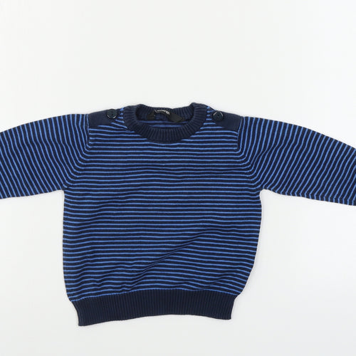George   Blue Striped  Pullover Jumper Size 9-12 Months