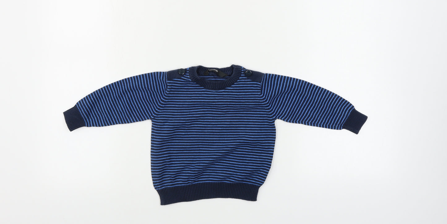 George   Blue Striped  Pullover Jumper Size 9-12 Months