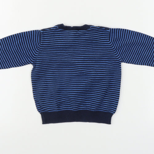 George   Blue Striped  Pullover Jumper Size 9-12 Months