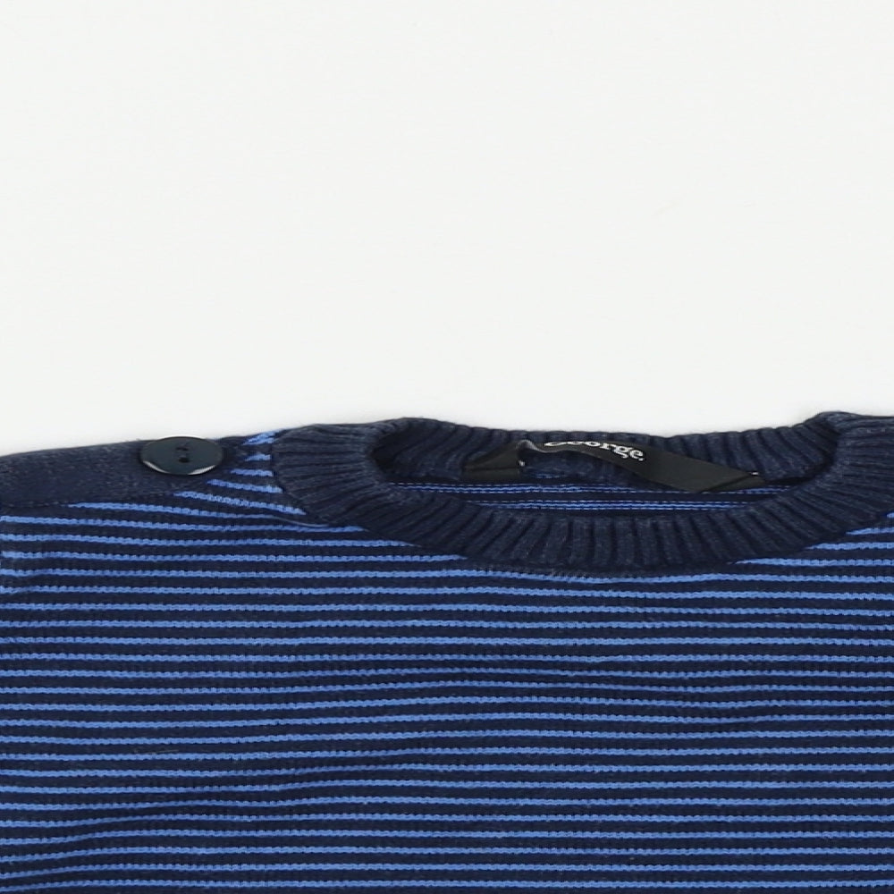 George   Blue Striped  Pullover Jumper Size 9-12 Months