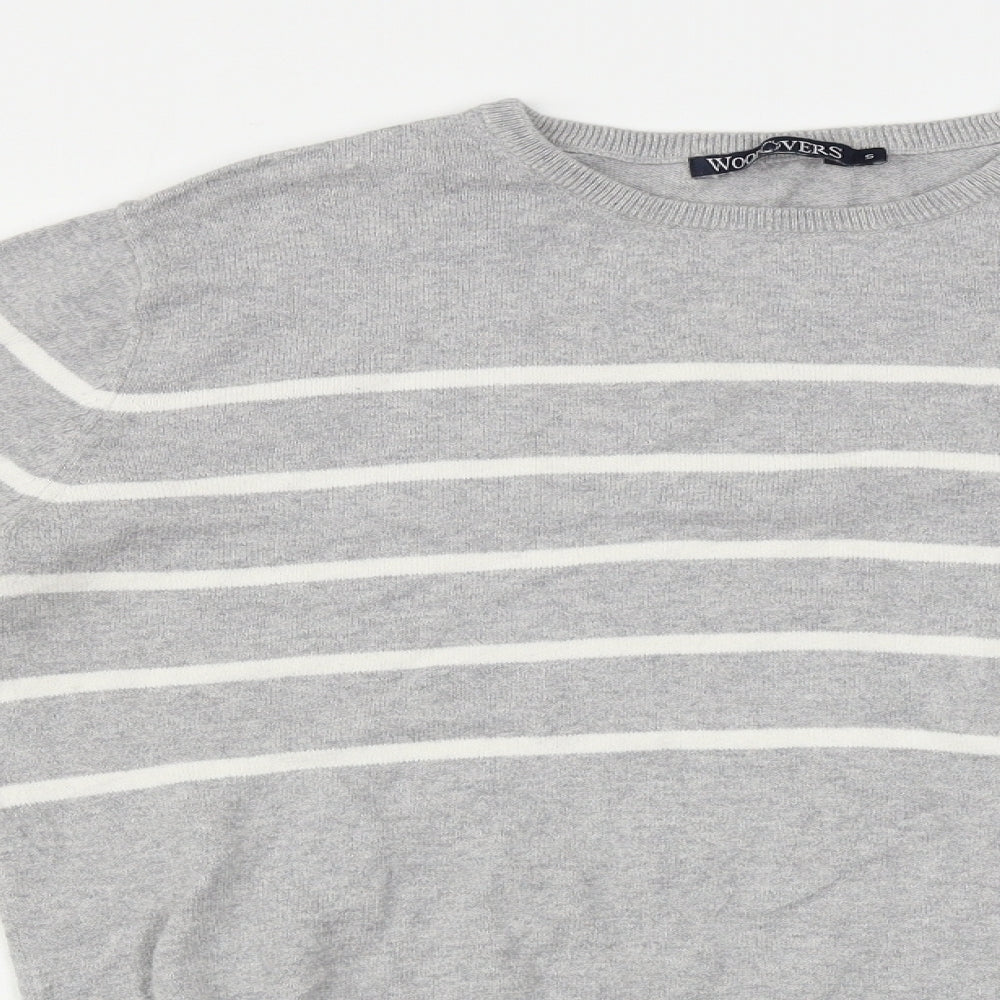 Woolovers Womens Grey Striped  Pullover Jumper Size S