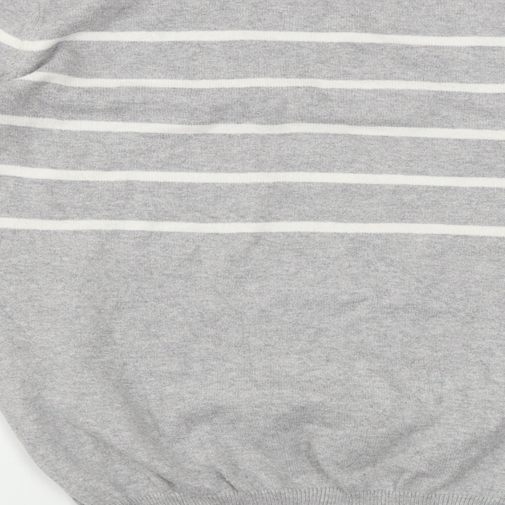 Woolovers Womens Grey Striped  Pullover Jumper Size S