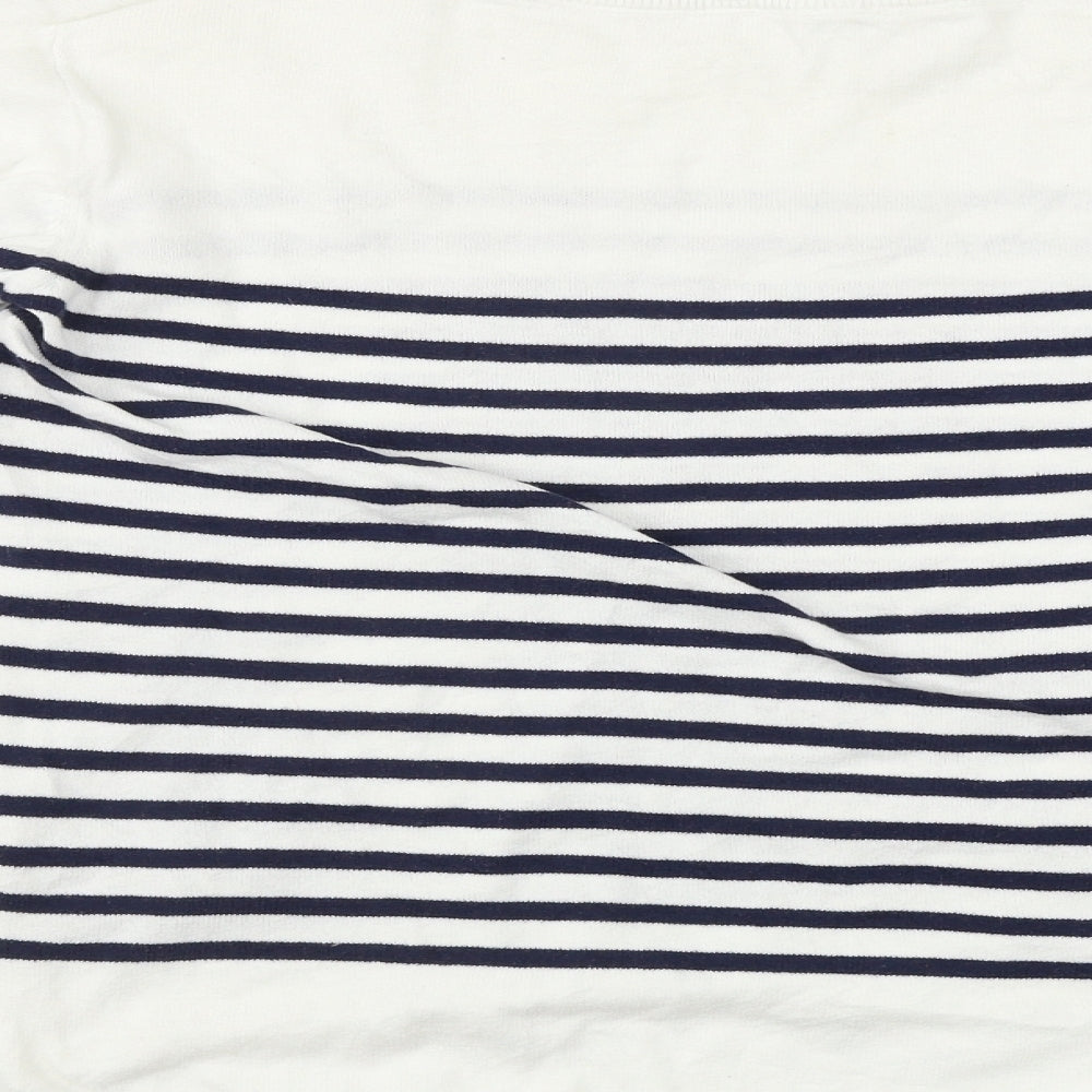 H&M  Girls White Striped  Pullover Jumper Size 14 Years