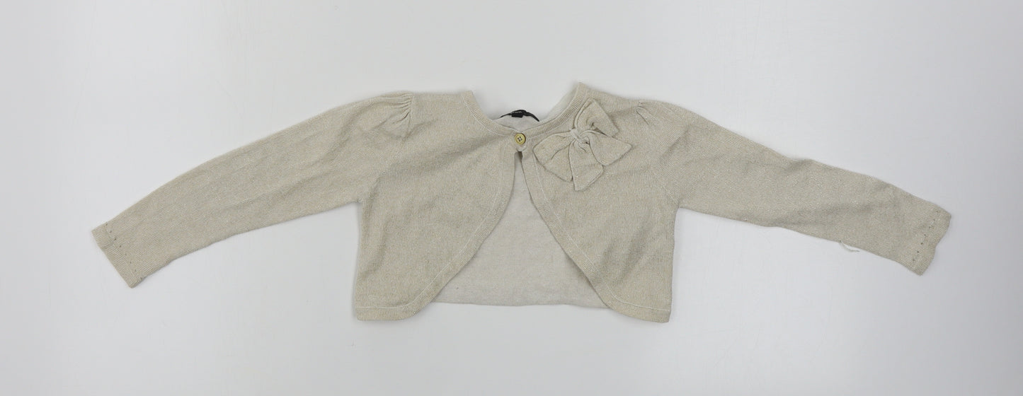 Marks and Spencer  Girls Beige   Wrap Jumper Size 4-5 Years