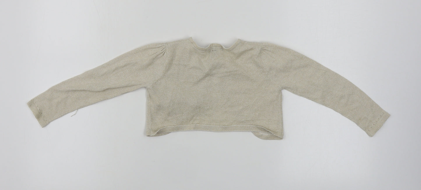 Marks and Spencer  Girls Beige   Wrap Jumper Size 4-5 Years