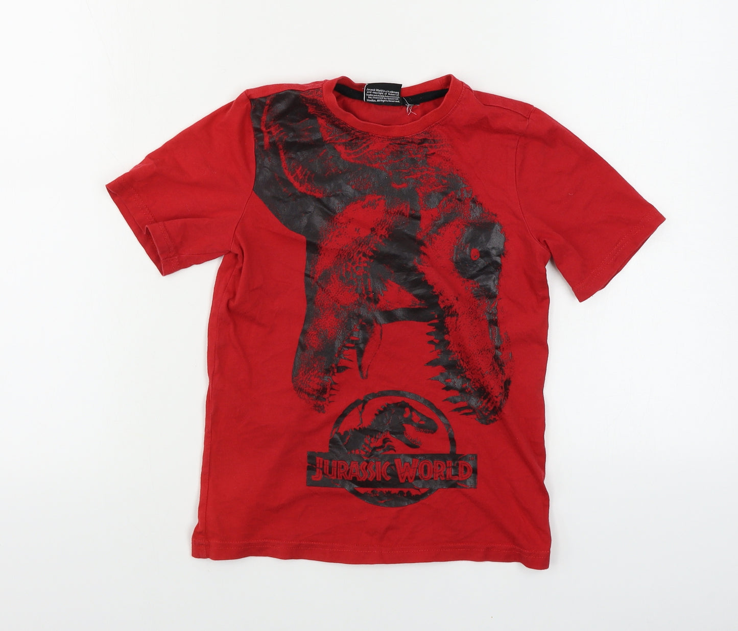 Jurassic Park  Boys Red   Basic T-Shirt Size 6-7 Years