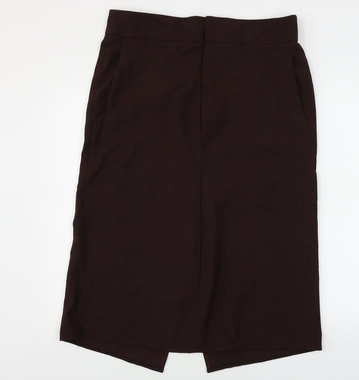 Zara Womens Brown   A-Line Skirt Size L