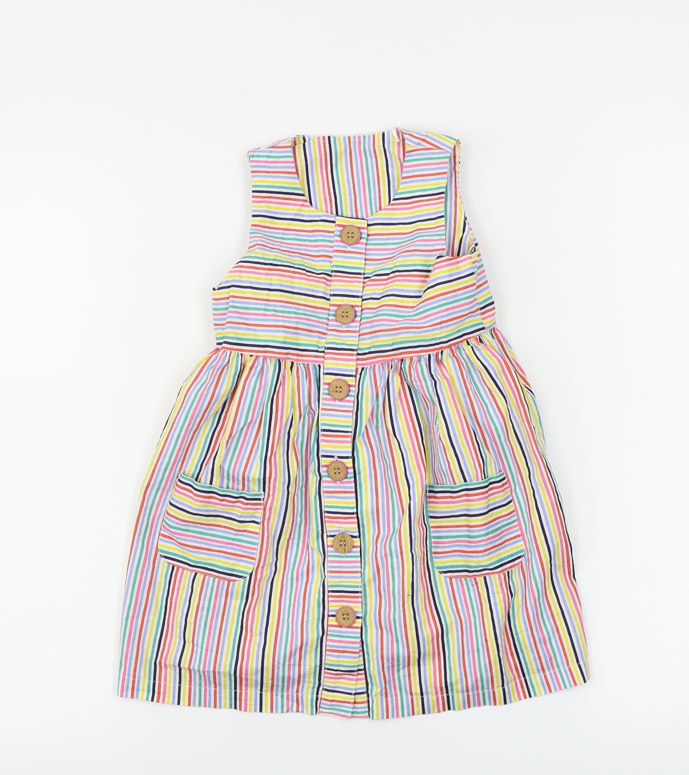 Mini Club Girls White Striped  A-Line  Size 2-3 Years
