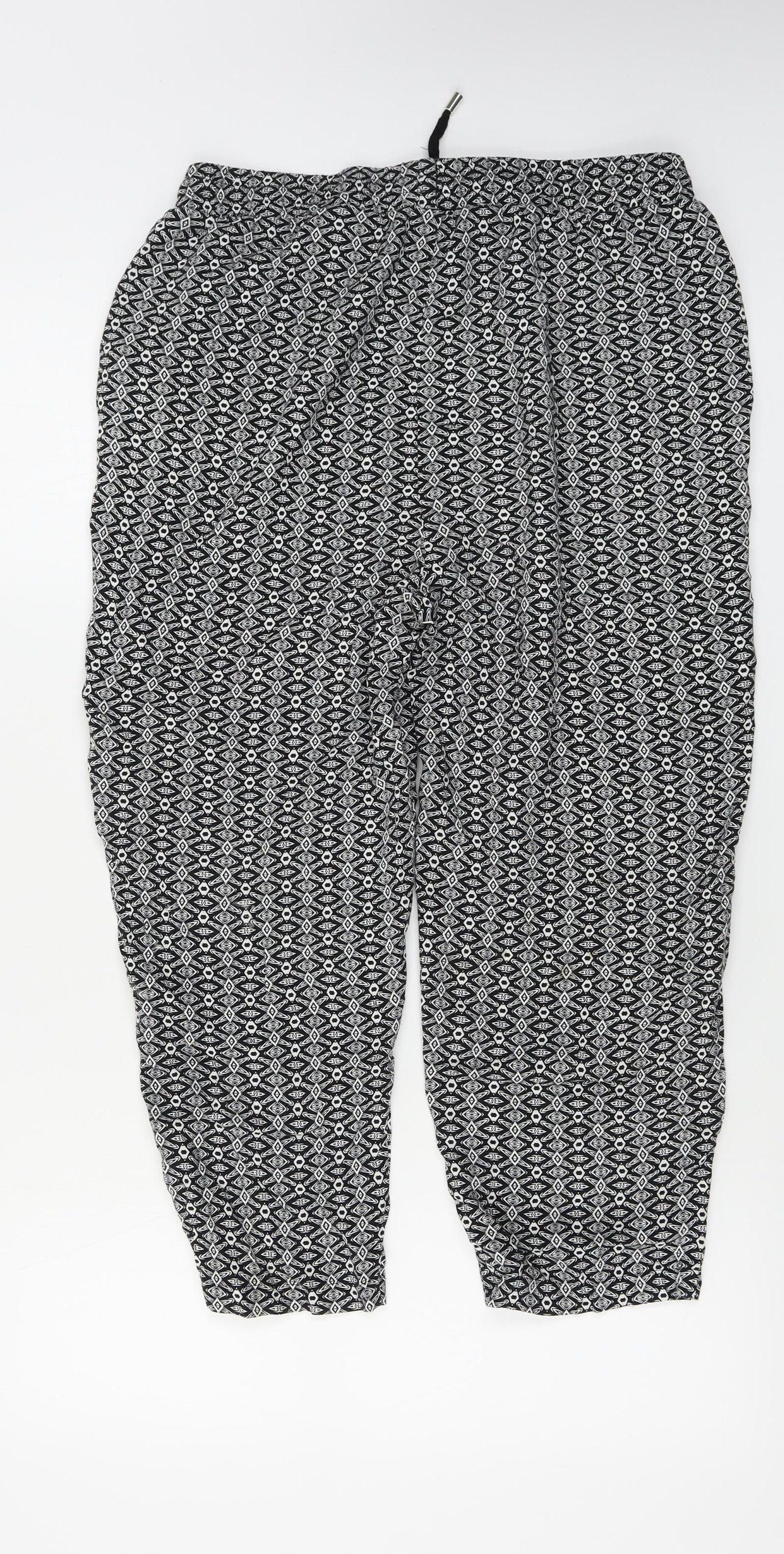 New Look  Womens Grey Geometric  Trousers  Size 14 L22 in