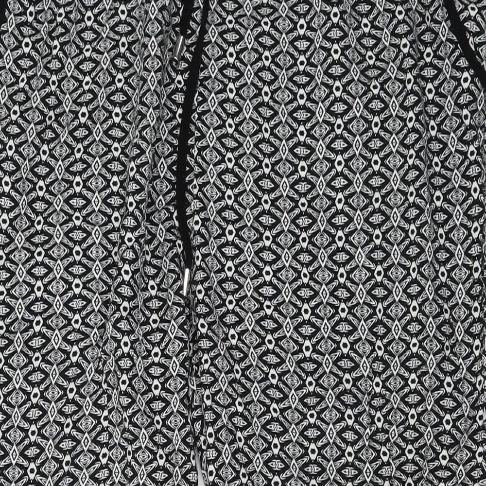 New Look  Womens Grey Geometric  Trousers  Size 14 L22 in