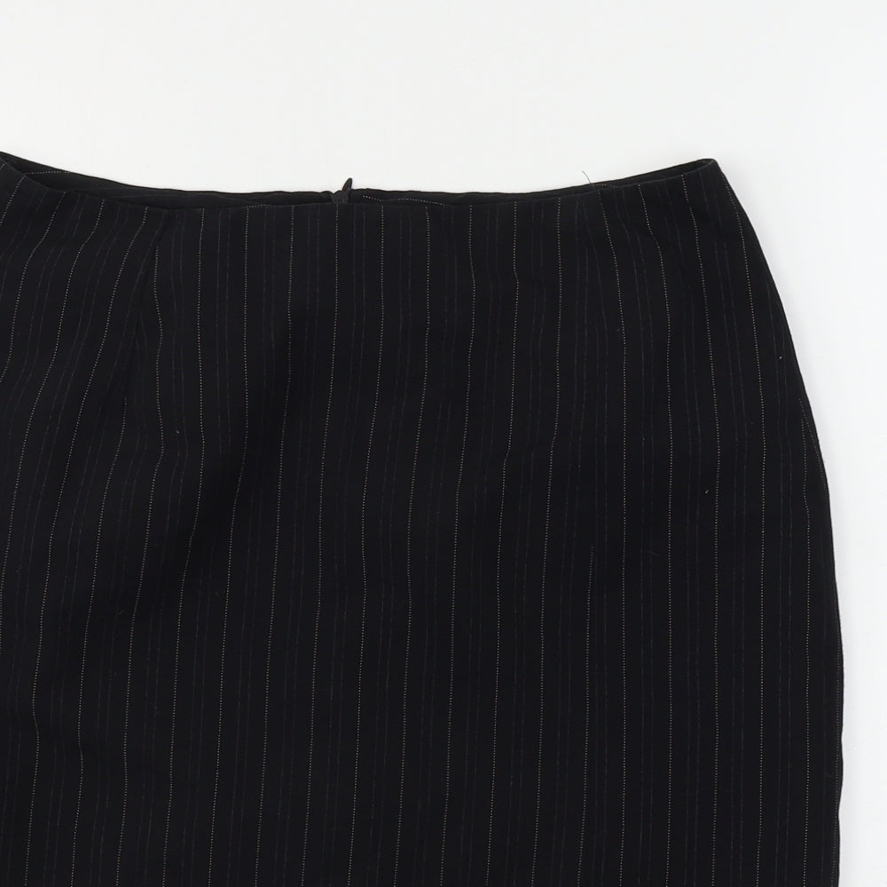 Dorothy Perkins  Womens Black Striped  Bandage Skirt Size 14