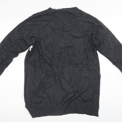 F&F Womens Grey Polka Dot Knit Pullover Sweatshirt Size 10